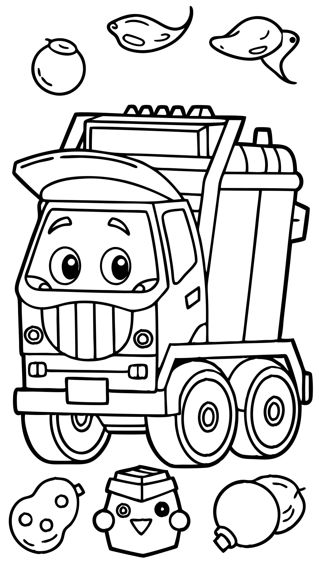 printable garbage truck coloring page